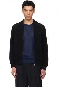 Кардиган с открытой вязкой на молнии Le17Septembre, черный