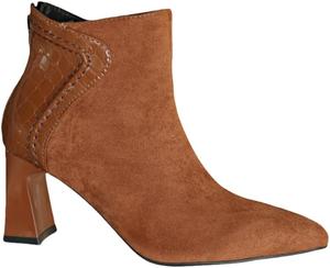 Женские модные ботильоны на толстом каблуке с заостренным носком, с застежкой-молнией, подходят для повседневной носки или работы. HoaloX, Brown