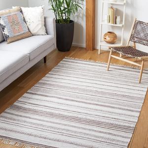 Ковер SAFAVIEH, 92 x 153 см, Striped Kilim Collection Brown/Ivory STK108T плоского плетения для прихожей, гостиной, фойе, спальни