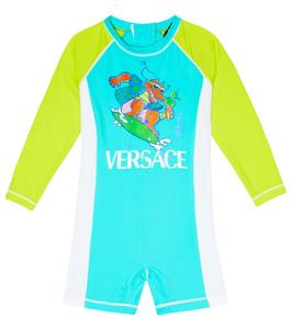 Купальник рашгард с детским принтом Versace Kids, мультиколор