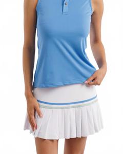 Белая плиссированная юбка-шорты с гортензией и капустной полоской SMITH & QUINN