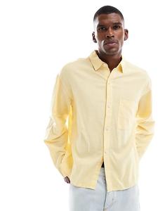 Текстурированная рубашка Cotton On eli с длинными рукавами в летнем желтом цвете Cotton On