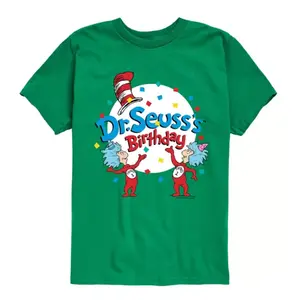 Футболка с рисунком Доктора Сьюза на день рождения для мальчиков 8-20 лет Licensed Character, цвет kelly green