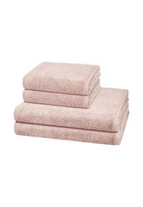 Набор полотенец Cawö Pure, 4 штуки, 100x50/150x80 см, пудровый
