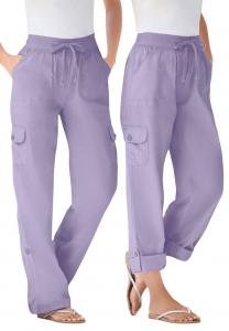Женские брюки-карго/капри больших размеров, трансформируемые по длине Woman Within, Pale lilac