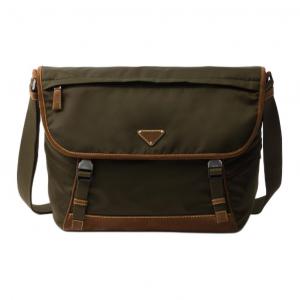 PRADA Кроссбод сумка из переработанного нейлона с замшей