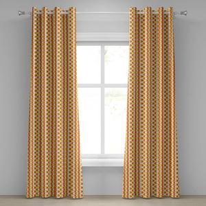 Штора Abakuhaus Retro Waves 2er-Set, полиэстер - желтый/оранжевый - высота: 225 см