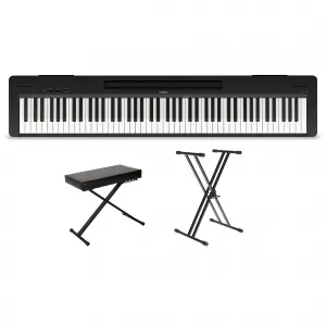 Цифровое пианино Yamaha P-143 с 88 клавишами, черный, комплект Essentials