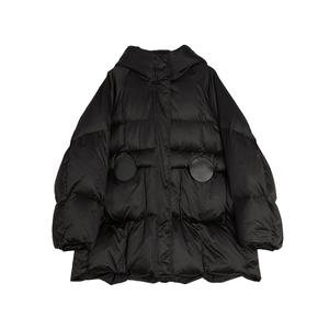 ELLE Пуховик Women's Black Hooded Moderate