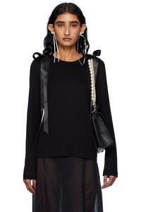 Футболка с длинным рукавом и бантом на спине Simone Rocha, черный