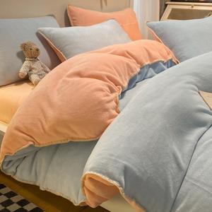 Disney Пододеяльник 150х200 см из толстого флиса, двусторонний, небесно-голубый и кремово-розовый