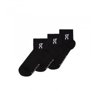 On Логотип Sock Mid 3P носки Mid Calf унисекс 3 пары черный