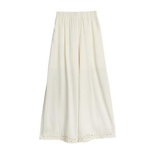 ELLE Повседневные брюки Women's White Moderate Wide Leg