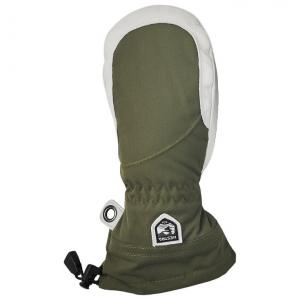 Варежка армейская кожаная хелиски женская, варежка оливковая кремового цвета - 6 Hestra