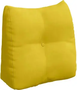 Подушка для спины желтая 45 x 24 x 50 см бархат vidaXL