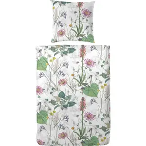 Постельное белье Primera «Мако-Сатин постельное белье Ботаника», в насыщенных зеленых тонах, белый/зеленый