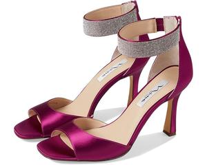 Женские сандалии Nina Dezzie с ремешком на щиколотке, украшенные стразами, цвет вино, фиолетовый