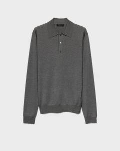 Поло из кашемира и шелка Prada, грифельно-серый