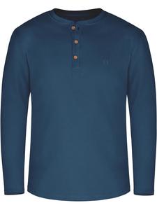 Мужская рубашка с длинными рукавами из органического хлопка Neuville темно-синего цвета normani