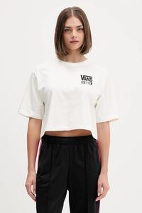 Хлопковая футболка Vans, бежевый