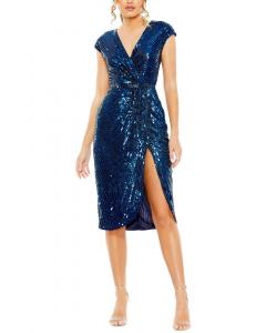 Мак Даггал платье с пайетками и запахом Mac Duggal, Midnight