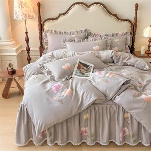 LUOLAI HOME Комплект постельного белья 4 предмета, простыня 180x200 см, пододеяльник 200x200 см