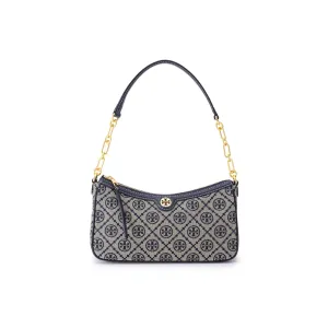 TORY BURCH Монограмма Ткань с кожаной наплечной сумкой