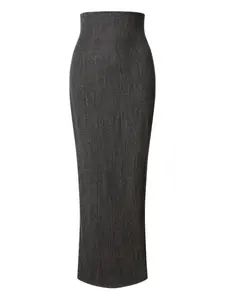 Шерстяная юбка миди Alberta Ferretti, черный