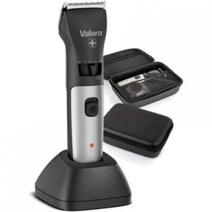 Машинка для стрижки волос Valera Swiss Excellence Top с лезвиями Durablade диаметром 46 мм 5 длин стрижки 6 насадок-гребней Беспроводное управление или с адаптером питания В комплект входит аккумулятор 100–240 В, черный