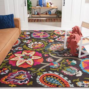 Ковер SAFAVIEH, 305 x 427 см, Monaco Collection, Brown & Multi, дизайн Boho Floral, без линьки и простой в уходе, идеален для помещений с высокой проходимостью в гостиной, спальне (MNC229B)