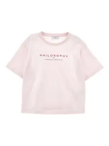 Футболка с логотипом Philosophy Di Lorenzo Serafini Kids, розовый