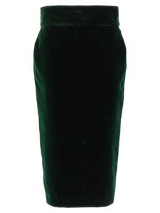 Бархатная юбка миди Alexandre Vauthier, зеленый