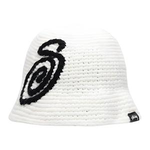 Stussy Вязаная шляпа-ведро Swirly S, White
