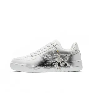 XTEP Кроссовки Air Force One с низким верхом, устойчивые к истиранию и дышащие, для скейтбординга, мужские, белые, серые