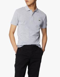 Поло с короткими рукавами приталенного кроя Lacoste, цвет Grigio Chiaro
