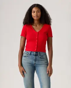 Женская футболка с коротким рукавом и кнопками Levi's, красный