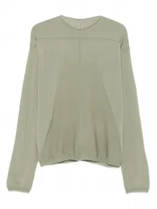 Шерстяной свитер со вставками Rick Owens, зеленый