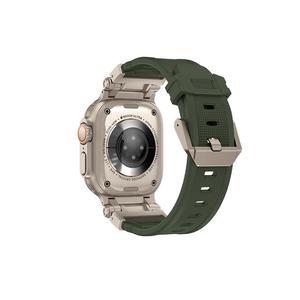 CHENSONG Часы Watch Band Compatible With All Devices Silicone Material, Titanium Green-Explorer Silicone Strap [2 Pieces of Water Gel Film]