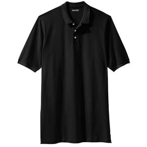 Мужская рубашка-поло из пике большой и высокой длины Kingразмера без усадки KingSize, черный