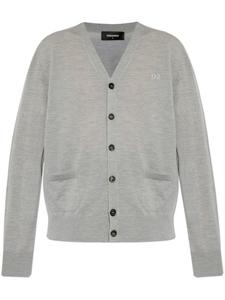 Кардиган DSQUARED2 с вышитым логотипом, серый