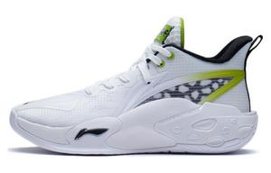 LINING Амортизация, противоскользящие, устойчивые к истиранию, полное покрытие, поддержка, отскок, Mid Top баскетбольные кроссовки белый зеленый