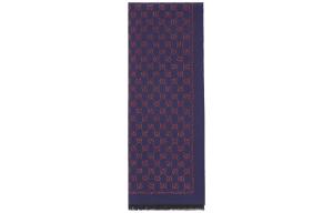 GUCCI Металлический шерстяной шарф, Marine Blue