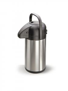 MATO Двустенная вакуумная термобутылка из матовой нержавеющей стали с помповым механизмом «Pumpy» объемом 1,9 л, серебристого цвета