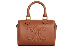 CELINE Триумф гладкая кожаная сумка бостон наплечная сумка через плечо маленькая женская рыжая