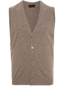 Трикотажный жилет с V-образным вырезом Dell'oglio, нейтральный цвет