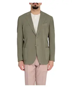 Легкий блейзер из выстиранной шерсти. Santaniello, зеленый