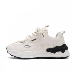 HUANQIU Мужские кроссовки Chunky низкие дышащие легкие с увеличенной высотой покрытия Beige Black