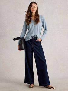 Вязаный джемпер Lily Wool с цветными блоками и V-образным вырезом White Stuff