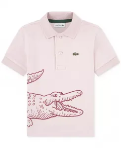 Хлопковая поло Petite Piqué Icon для больших мальчиков Lacoste, розовый