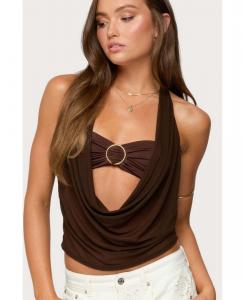 Женский бюстгальтер-бандо Issey с многослойным вырезом-хомутом Edikted, Brown